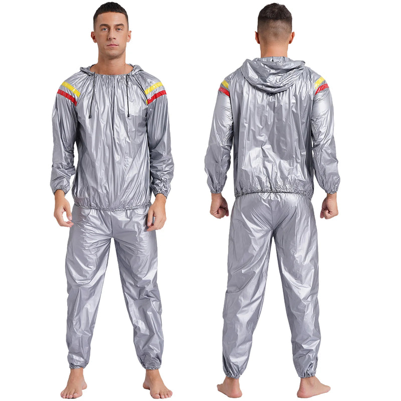 Mens Pullover Style PVC Sweating Suit for Boxing Gym Workout Fitness.
