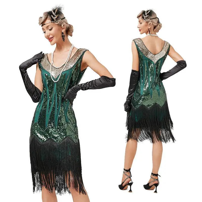 Women's Long Skirt Summer Gatsby Vintage Great Gatsby Party Flapper Dress.