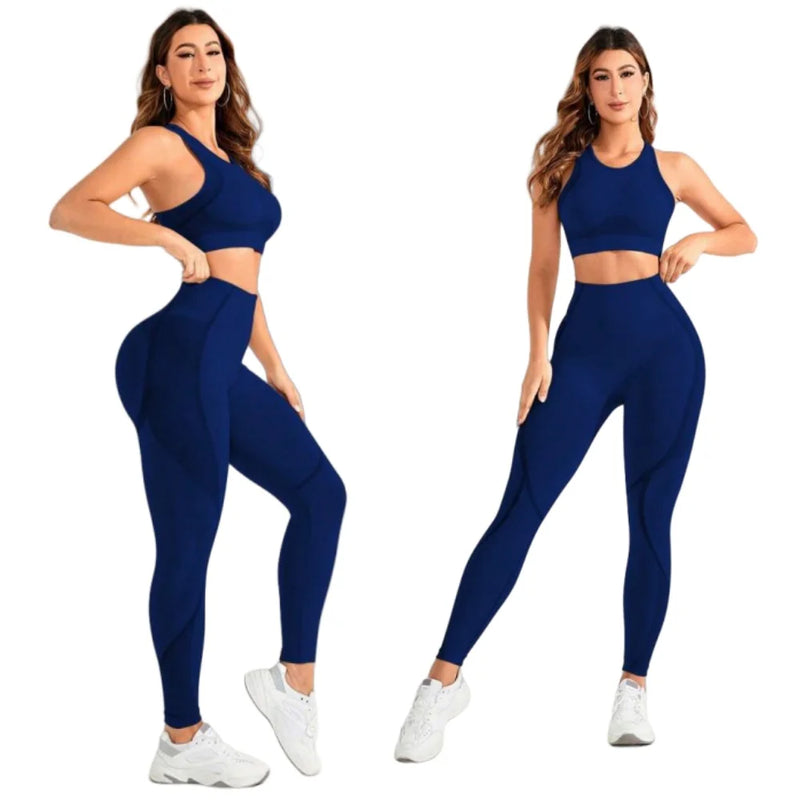 2-piece suit, women's yoga suit, beautiful back high waist trousers combination.