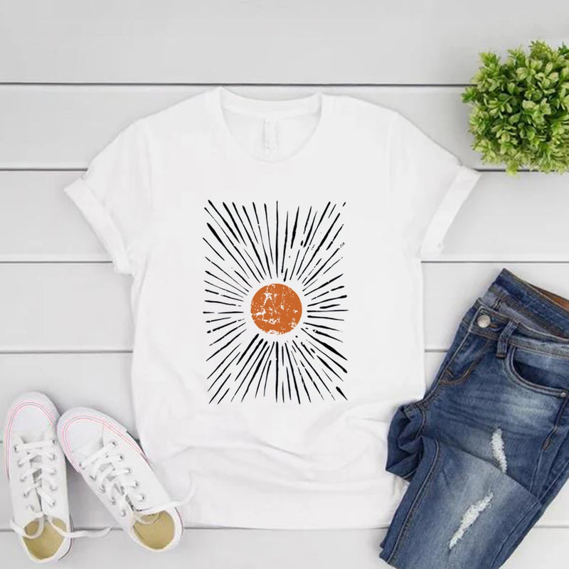 Sunburst Vintage T-Shirts Boho Shirt Sunshine Graphic Tee Women.