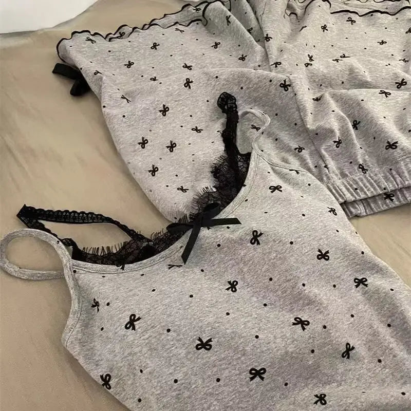 Women's Summer Suit Women's Pajamas Set Trousers Sets Sleepwear.