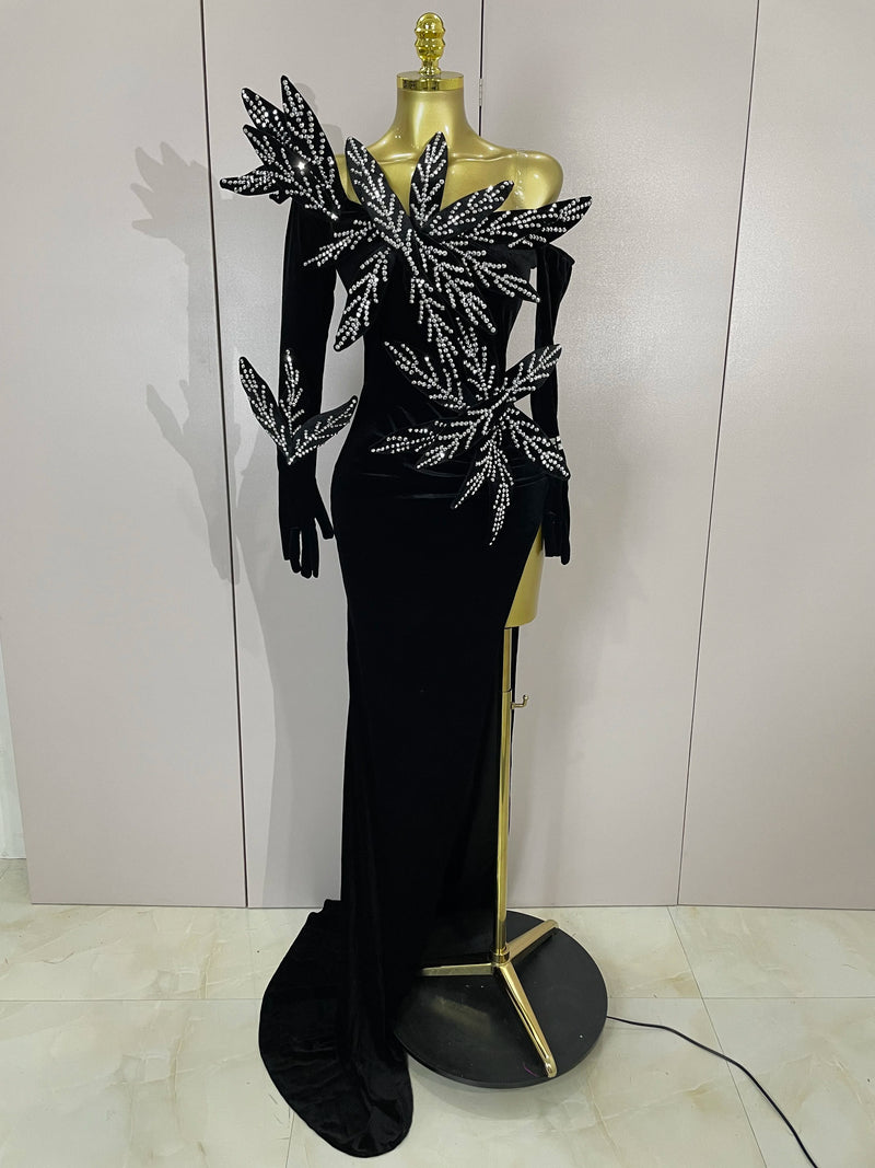 Women Chic Birthday Banquet Show Host Nightclub Stage Wear.