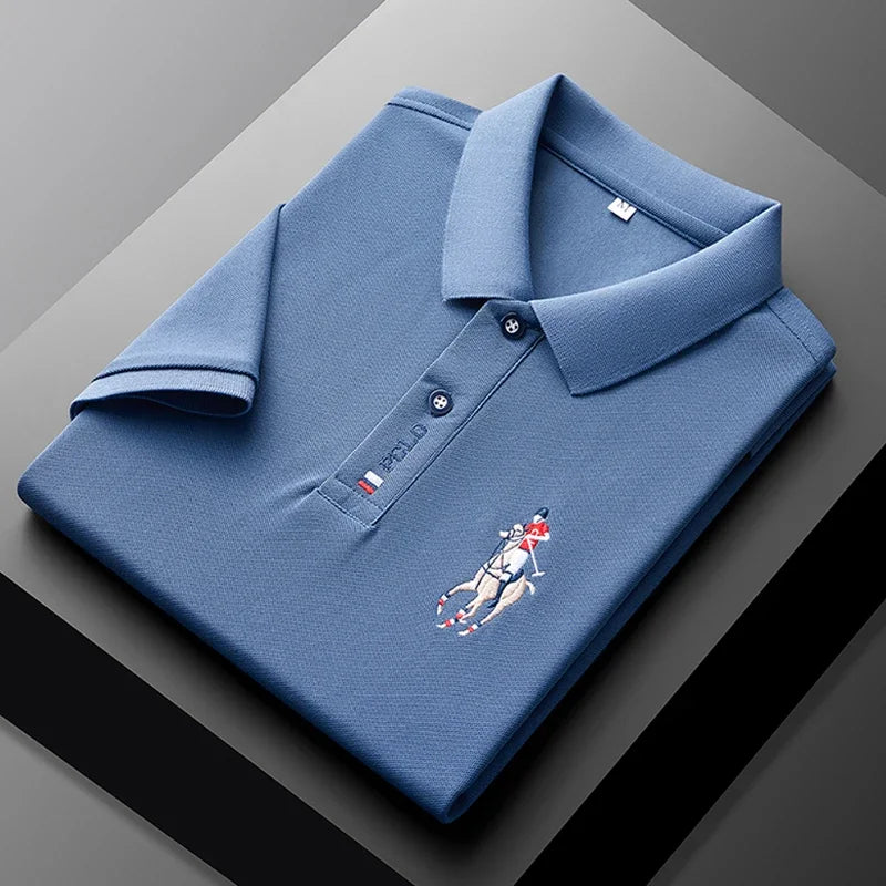 Men's Embroidered Casual Fashion Short Sleeved POLO Shirt Summer.