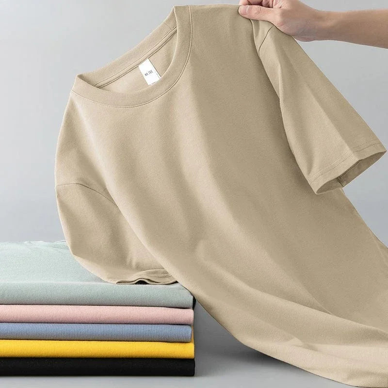 Pure Cotton Round Neck Short Sleeved T-shirt for Men and Women's.