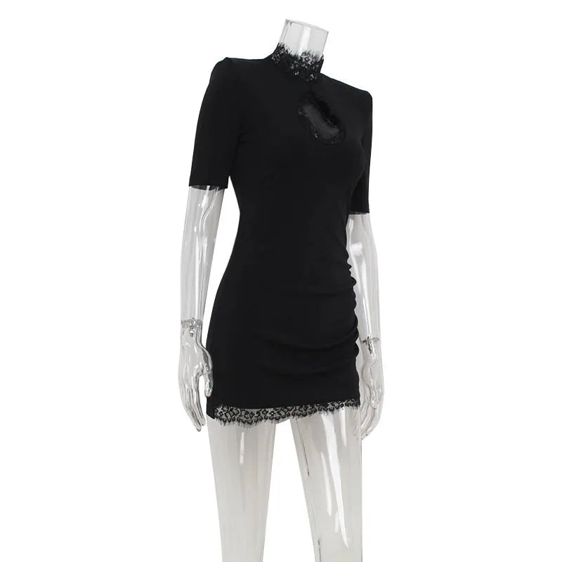 Tornova Sexy Hollow Lace Mini Dress For Women.