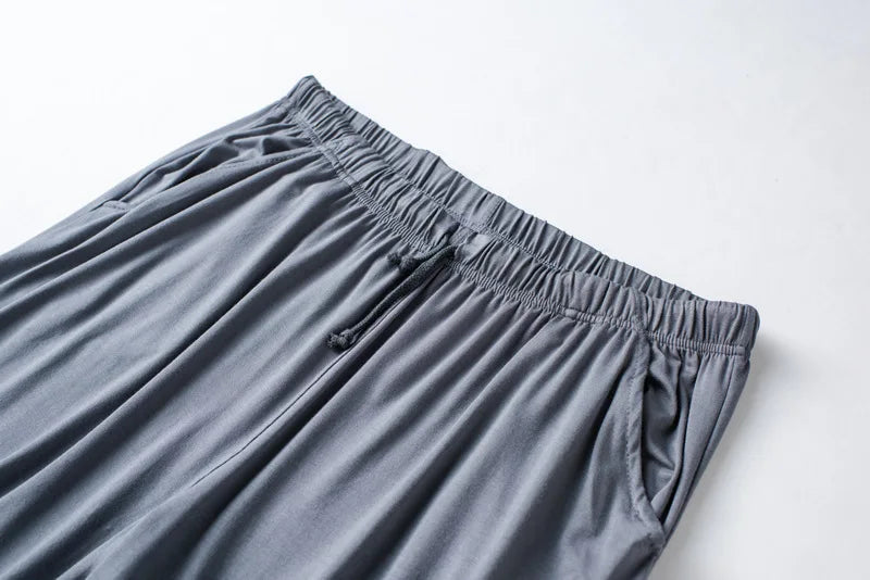 Modal Cotton Pajamas Suit Summer Men's Thin Loose Short-sleeved Shorts.