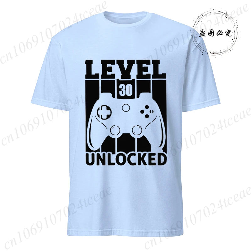 Men's Casual LEVEL 30 UNLOCKED Graphic T-Shirts.