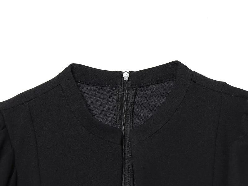 Women’s New Fashion O-Neck Puff Sleeve Short Dress.