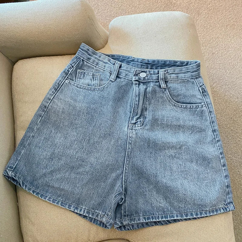 Women High Waist Denim Shorts Summer Chic Streetwear Female.