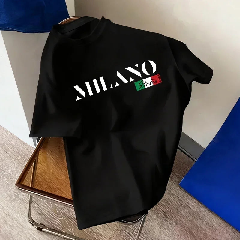 Italy Fashion Men Women T-shirt Summer Daily Casual Sports Short Sleeve.