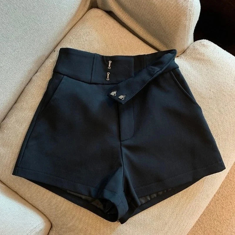 MEXZT Y2K Streetwear Black Shorts Women Elegant High Waist.