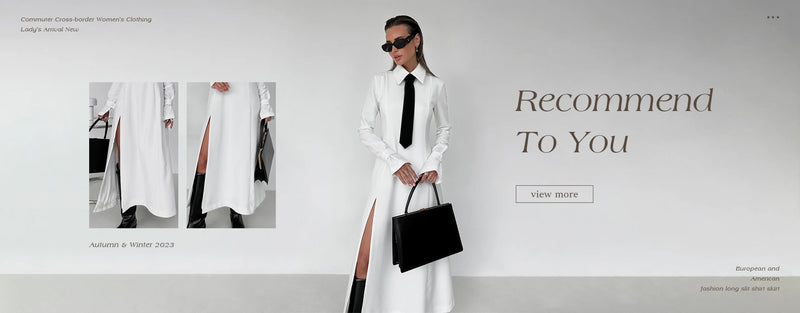 Ladies Fashion Lapel Long Sleeve Ankle Length Dress Elegant Lace-Up Dresses For Women.