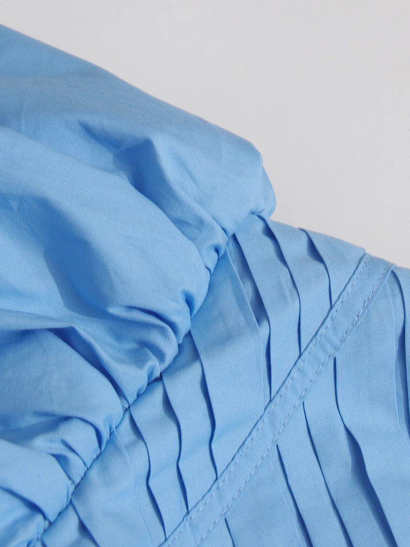 Solid Spliced Folds Irregular Long Dresses for Women.