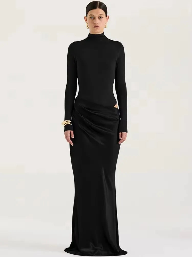Women’s Maxi Dress Brown Sleeveless Evening Dress.