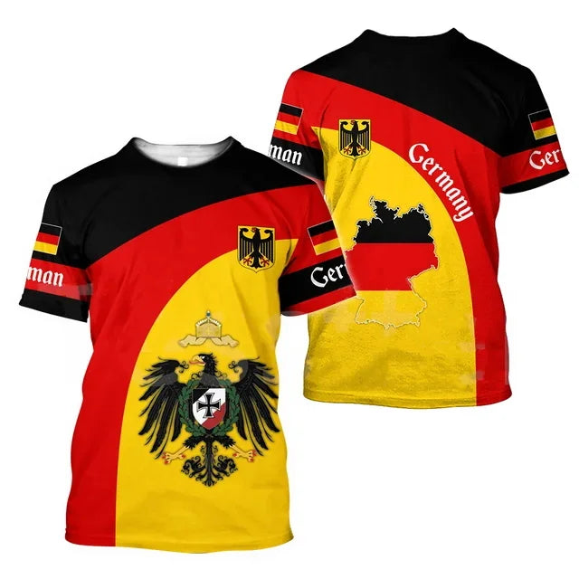 Men's T-Shirts Trend Digital Printing Casual Round Neck Short Sleeved.