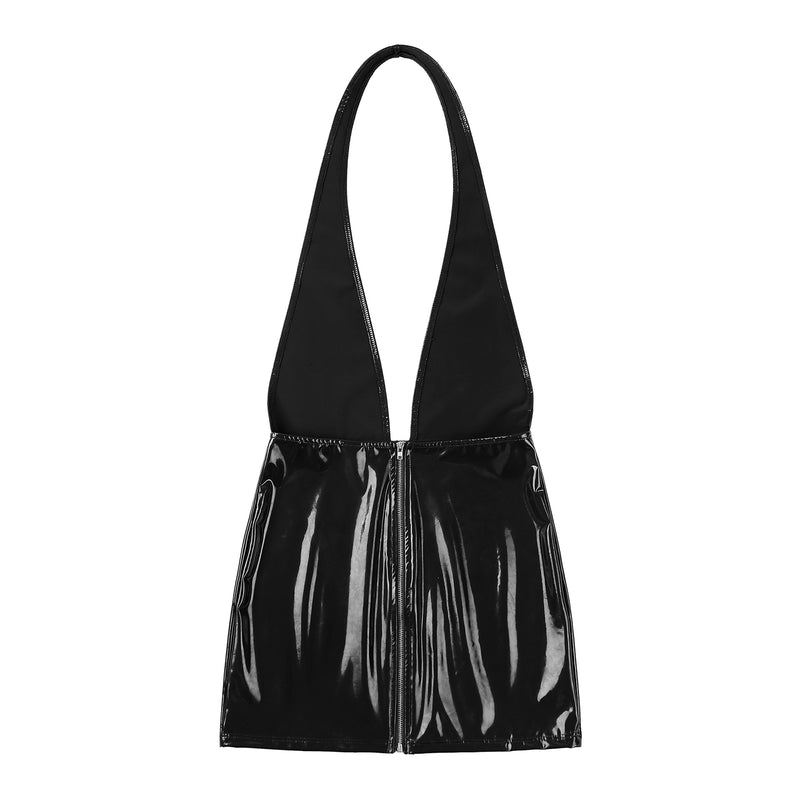 Women’s Skinny Latex Mini Skirt Mini Dress.