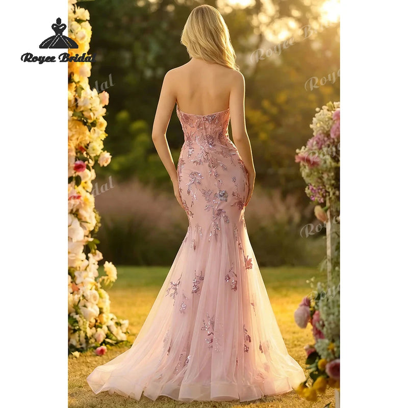Women’s Neck Scarf Embroidered Mermaid Prom Dresses Sweetheart Formal Evening.