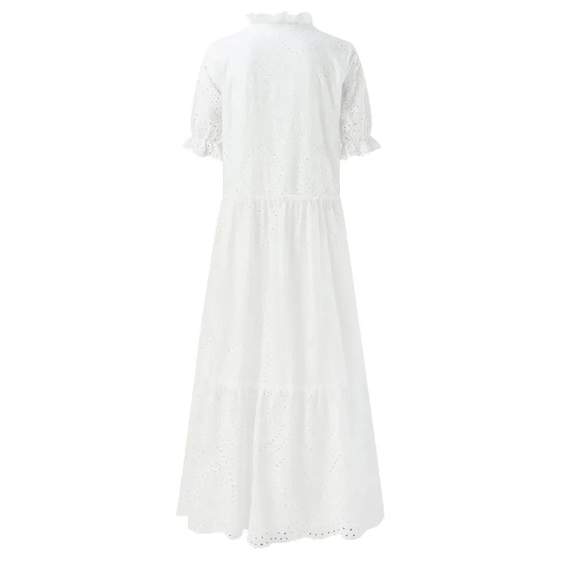 Summer Cotton White Dress for Women.