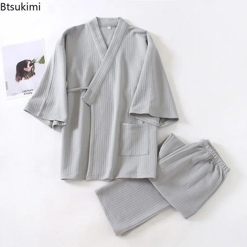 Men's Autumn Winter Pajama Sets Japanese Style.
