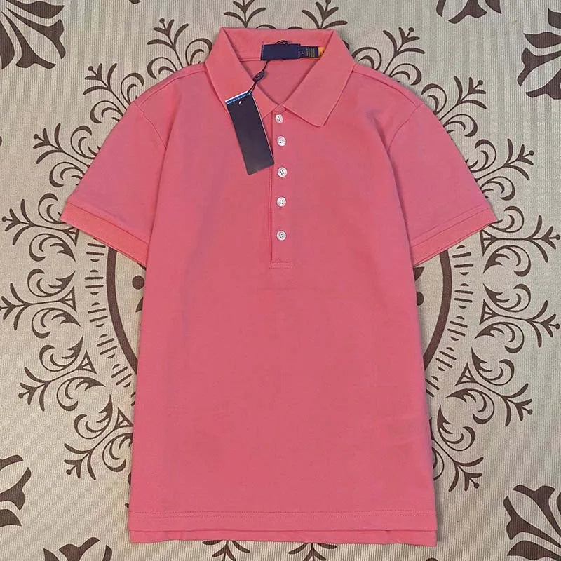 Fashionable Women's Casual Shirt Summer Collar Short Sleeved Solid Color.