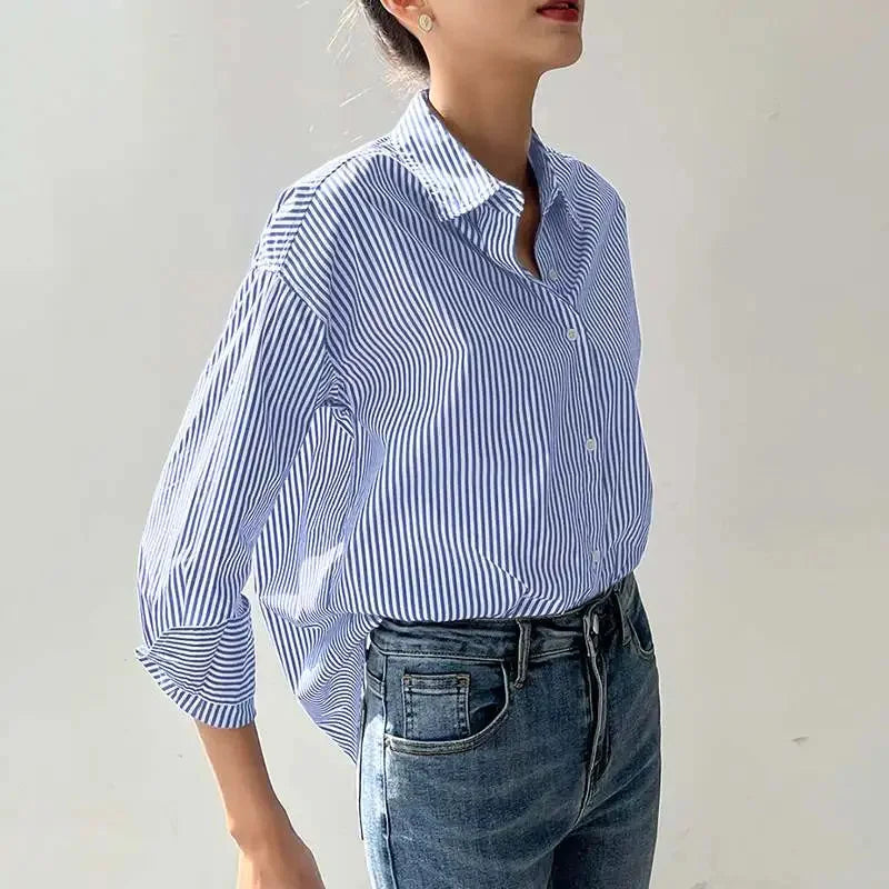 Women Spring Summer Blouses Shirts Lady Fashion Casual Long Sleeve.