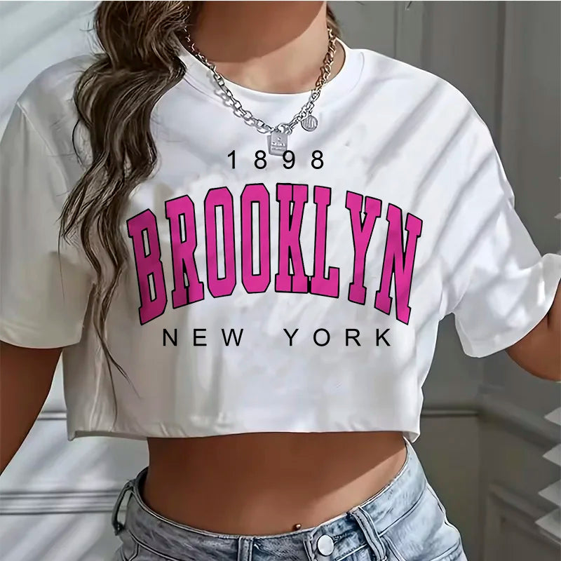 Women’s T Shirt Los Angeles Number 91 Brooklyn Graphic Round Neck.