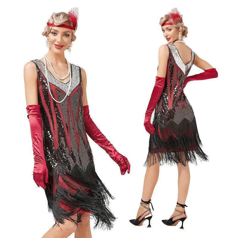 Women's Long Skirt Summer Gatsby Vintage Great Gatsby Party Flapper Dress.