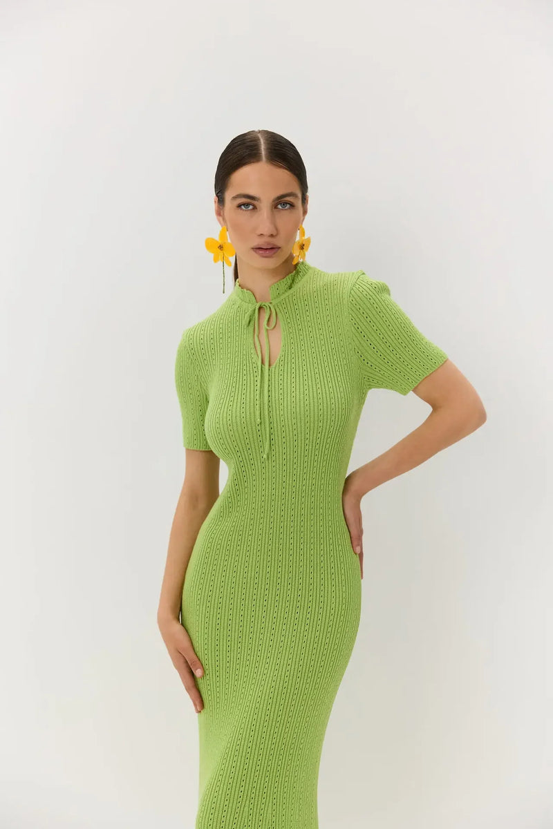 Elegant Sweater Dress Summer High Waist Woman Dress.