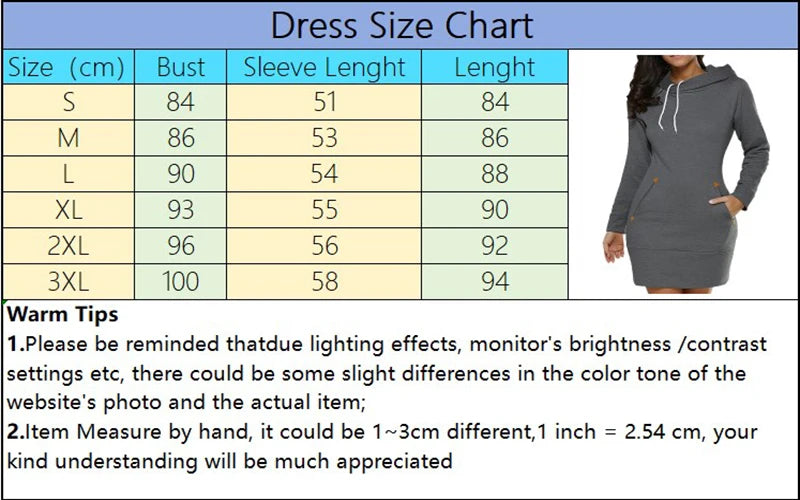 Women‘s Knee-Length Pockets Dress Hooded Warm Sweat Shirt.