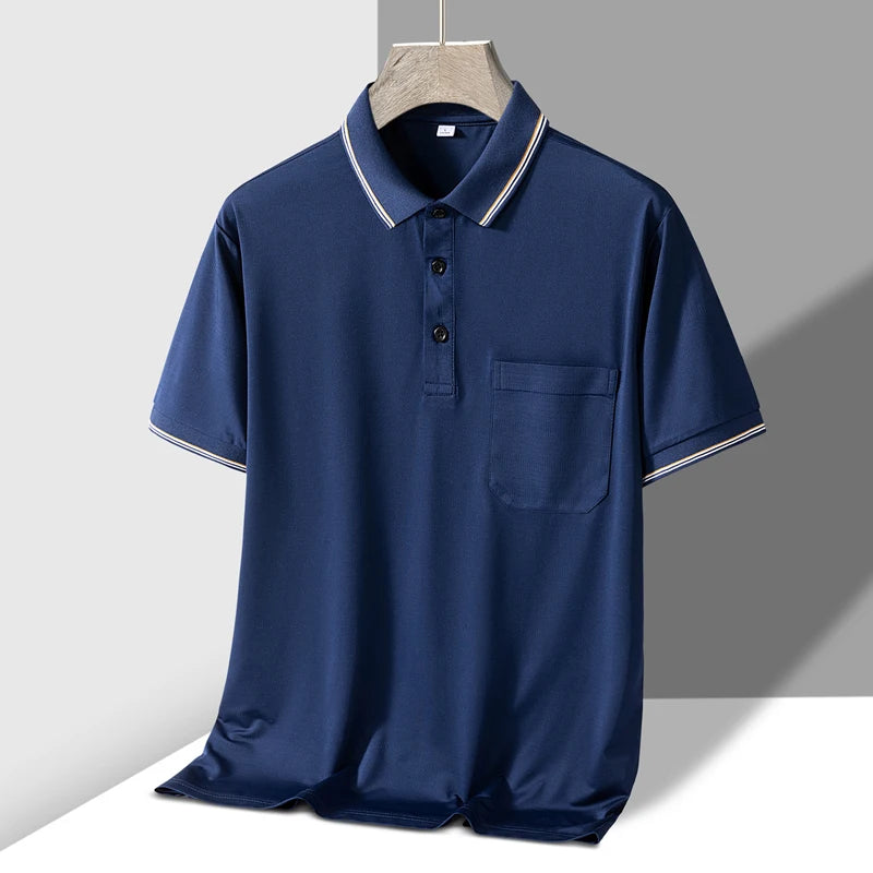 Polo Mens Tshirt for Dady Short Sleeve Turn Down Collar Business.