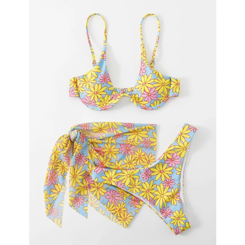 Sexy Bikinis Female Swimsuits Women's Three-Piece Swimwear Beach.