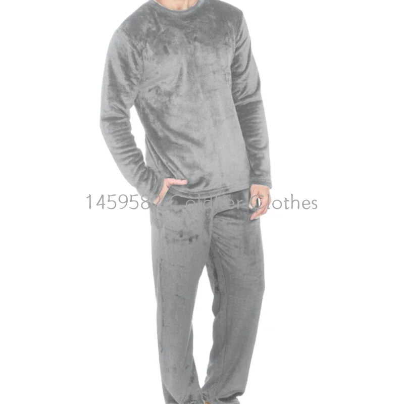 Winter Men's Suit Couples Coral Fleece Pajamas.
