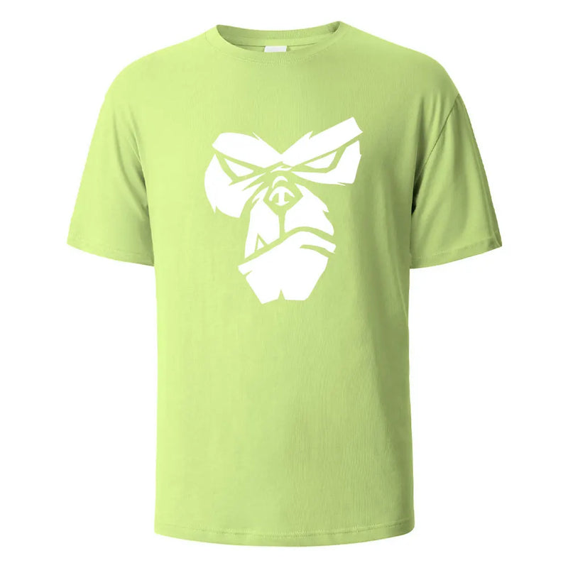 Gorilla Face Funny Print T-Shirt Summer Tees For Men Women.