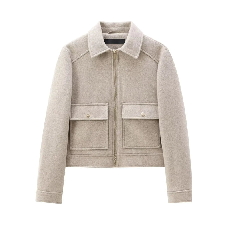 Women's Zipper Jacket Coat New Winter Long Sleeve Pocket Outerwear Coat.