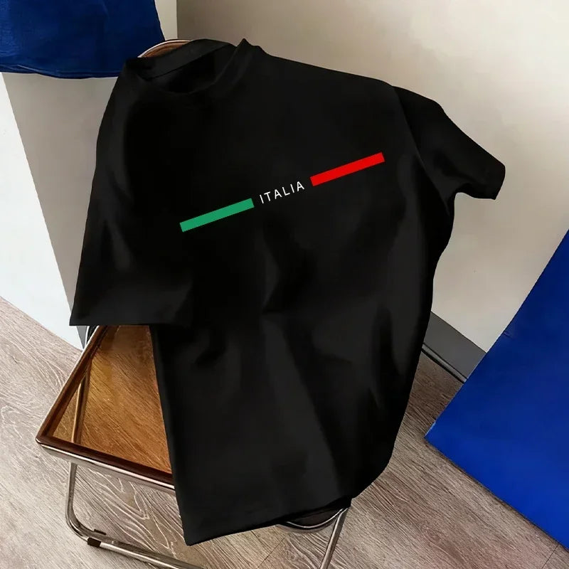 Italy Fashion Men Women T-shirt Summer Daily Casual Sports Short Sleeve.