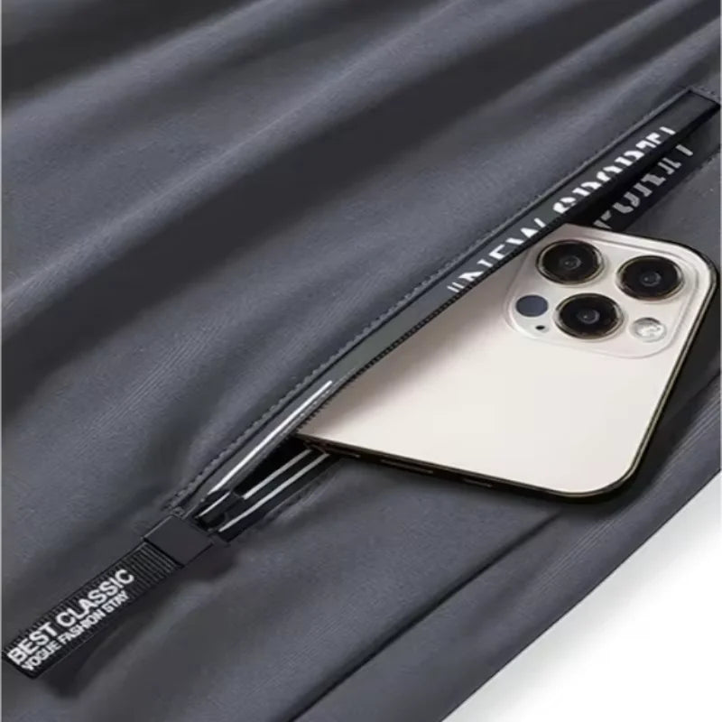 Men's Fitness Pants Zippered Pockets Stretch Sports Pants Running Daily Wear.