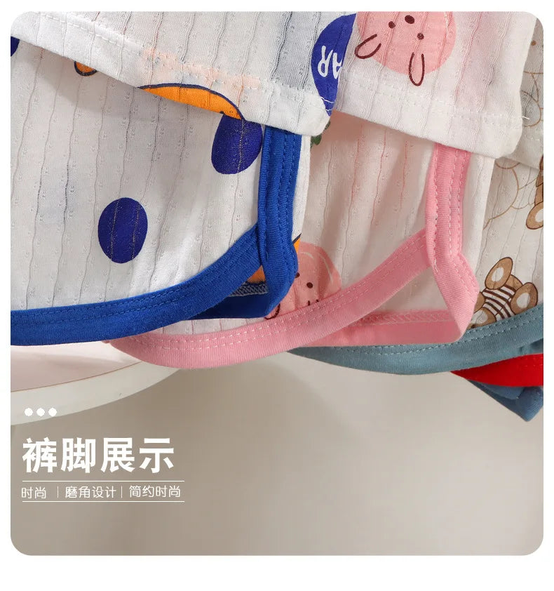 Kids Sleeveless Set Summer Cotton Girls' Shorts Pajamas Korean Style Boys.