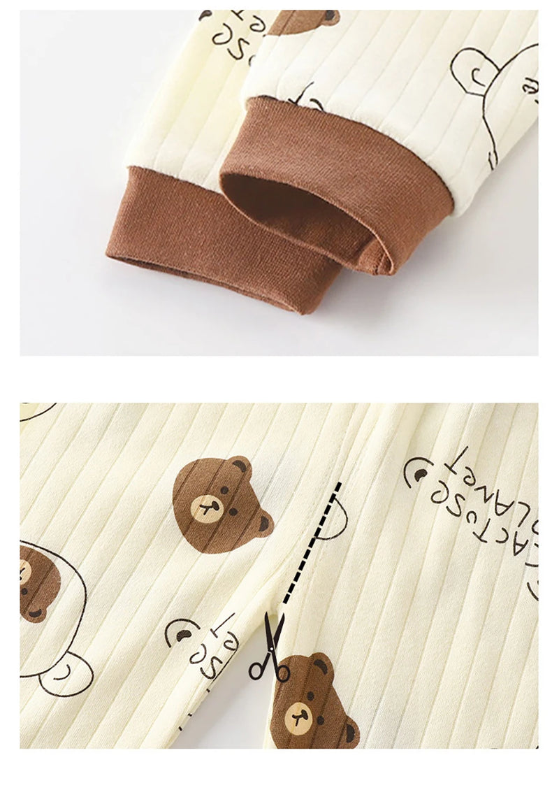 Kids Casual Autumn Long Sleeve Pajamas Set Boys and Girls.