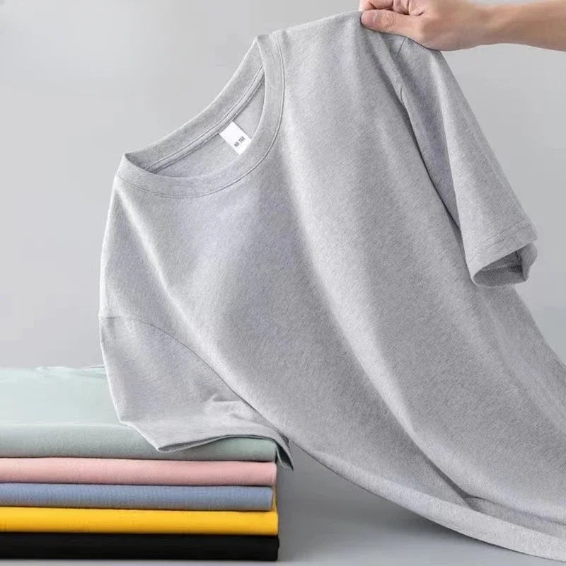 Pure Cotton Round Neck Short Sleeved T-shirt for Men and Women's.