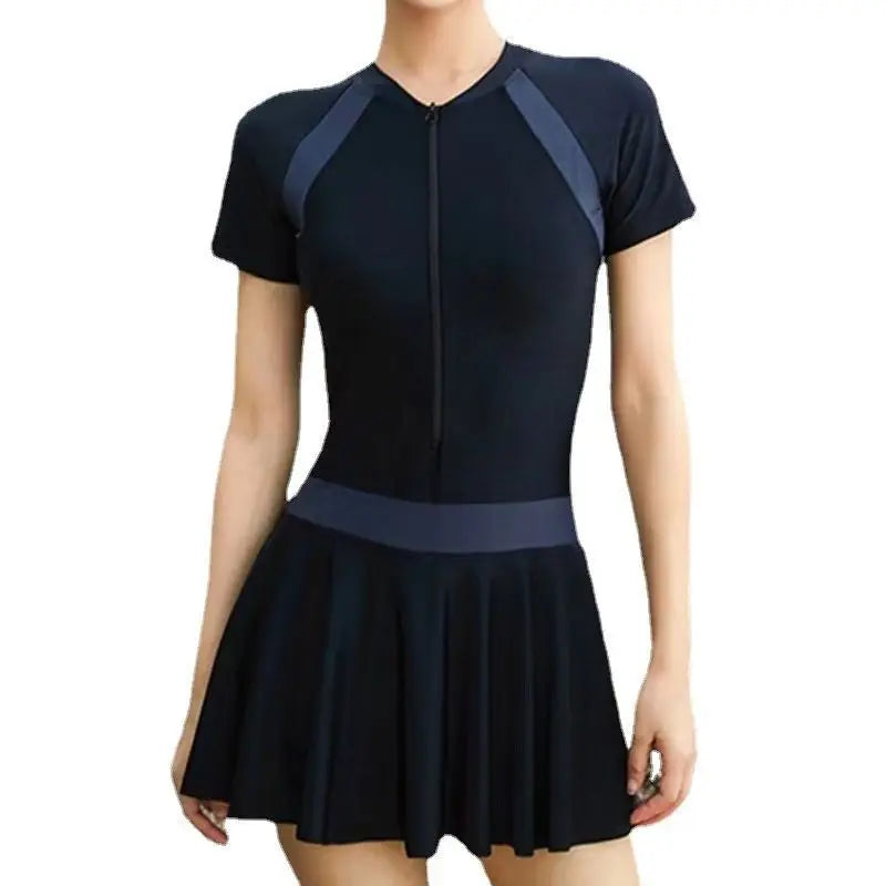 1pcs Women Swimsuit Girls Solid Slimming One-piece Dress Style.