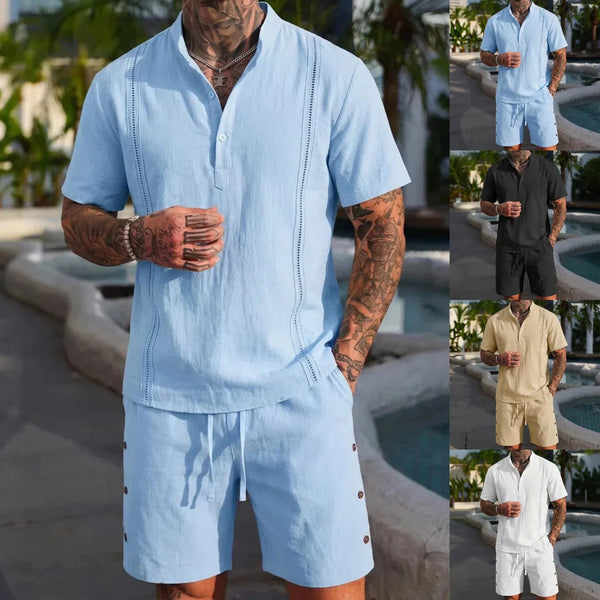 Summer best-selling men's cotton and linen fashionable casual personalized.