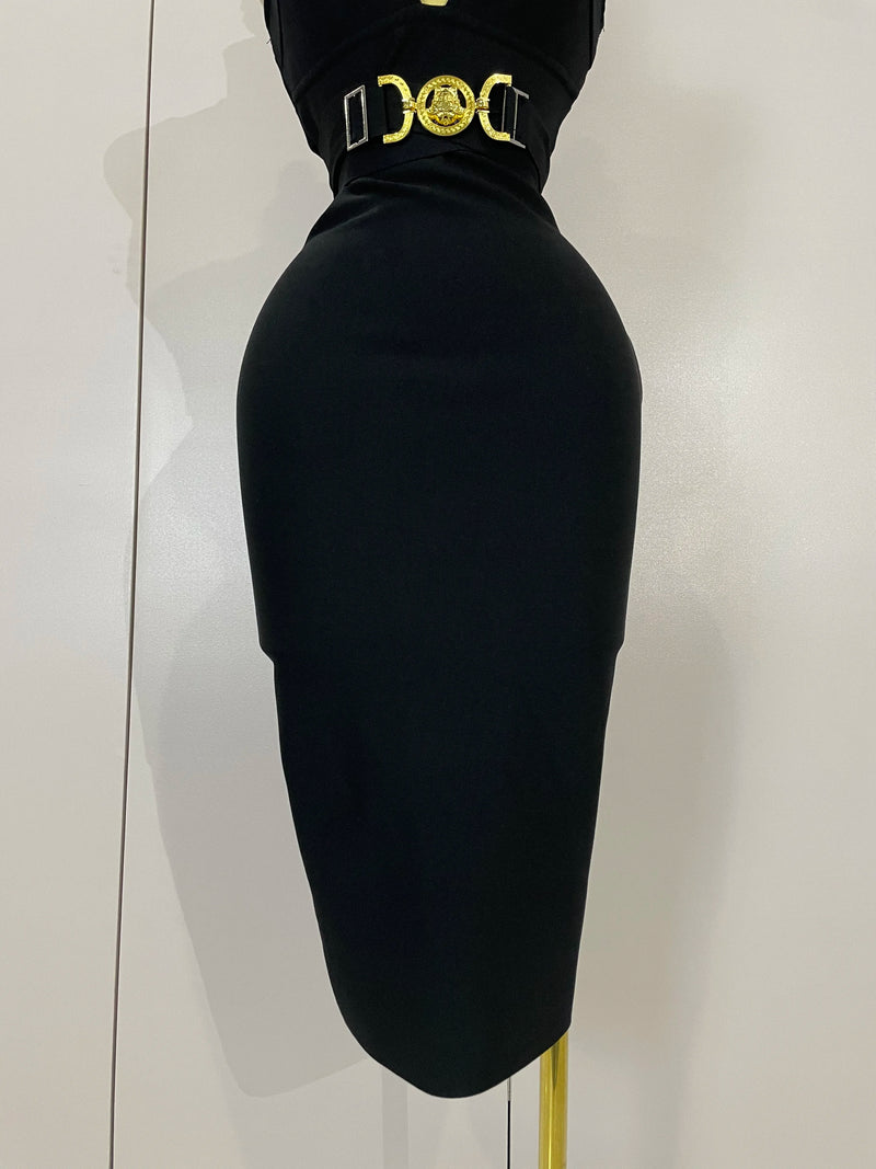 Women Elegance Sexy V-Neck Sleeveless Bodycon Bandage Dress.