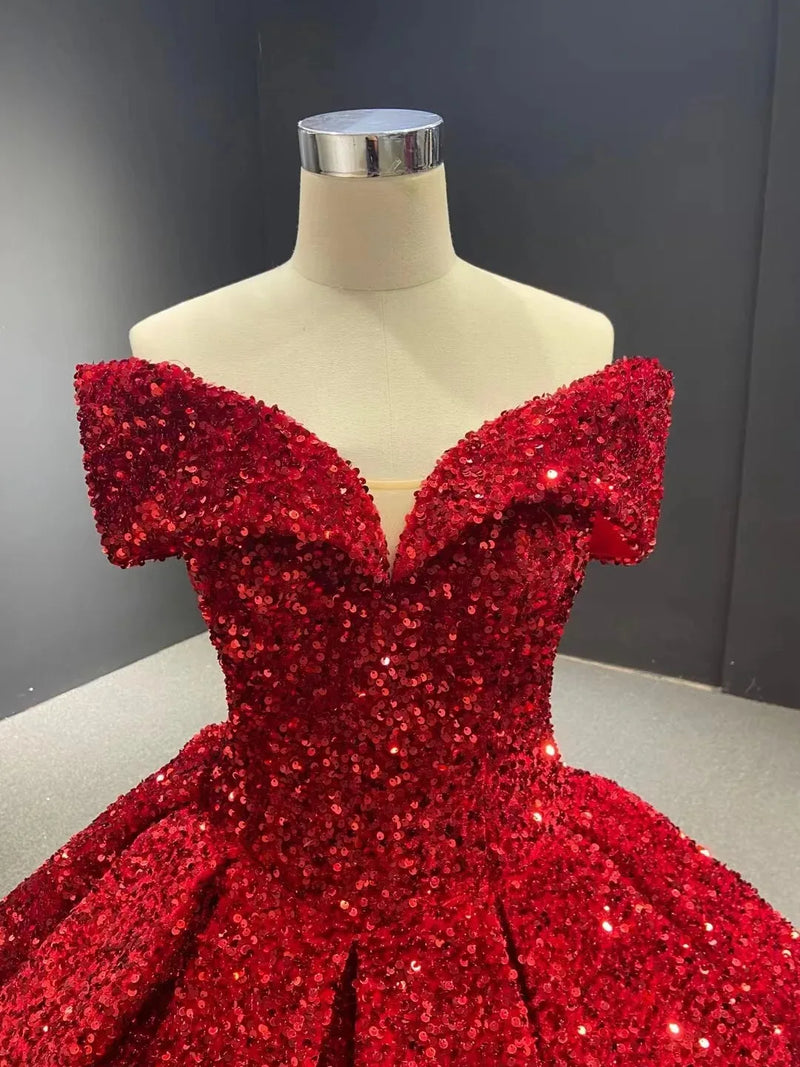 Women’s Red New Simple Bridesmaid Dresses For Wedding.