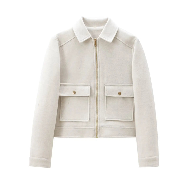 Women's Zipper Jacket Coat New Winter Long Sleeve Pocket Outerwear Coat.