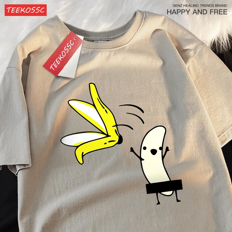 Remove Banana Peels Men Women T-Shirts Oversized Tshirt Cotton Summer.