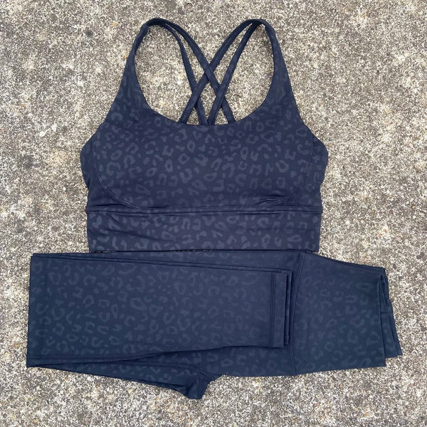 Solid Color Gym Fitness Set Tight Soft cross Fitness Bra 2pc compression.