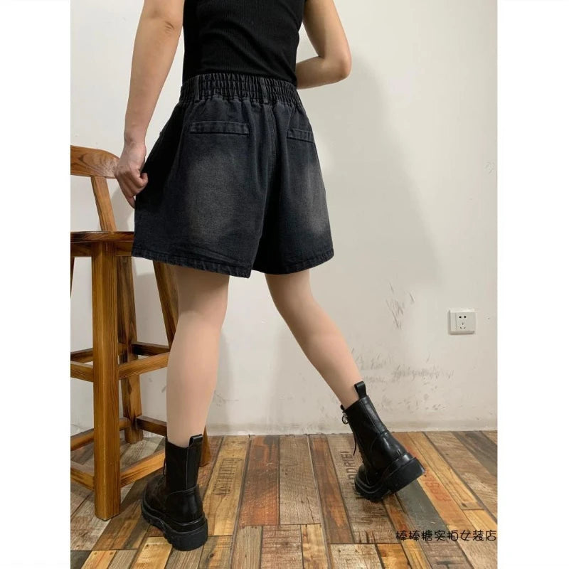 summer new fashion personality big pocket hot pants women large size.