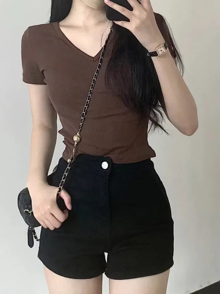 Running Shorts High Waist Denim Shorts Women Summer.