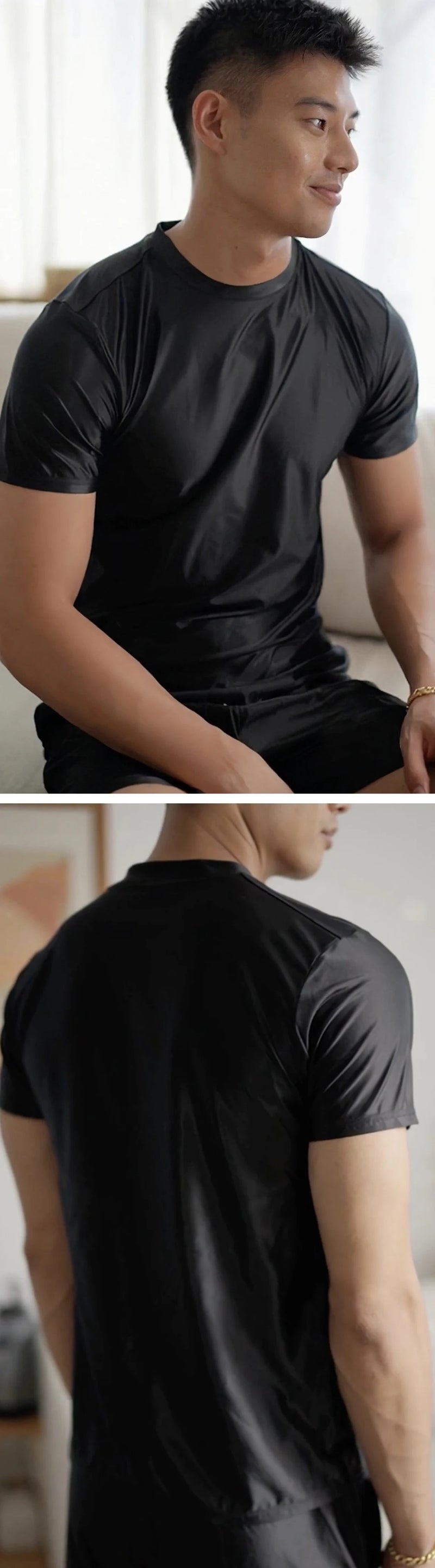 Men's spring and summer new pajamas two-piece.