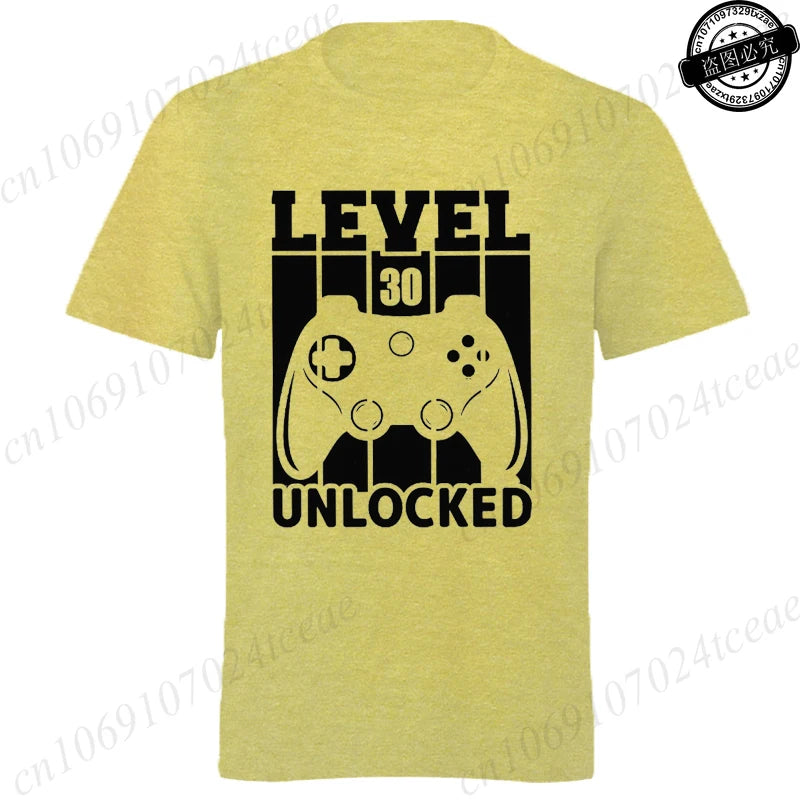 Men's Casual LEVEL 30 UNLOCKED Graphic T-Shirts.